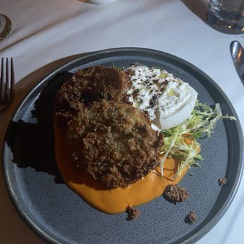 Steakhouse No. 316 - Fried green tomato with truffle burrata. My favorite dish of the night. - Steakhouses Near Me - Boulder, Colorado