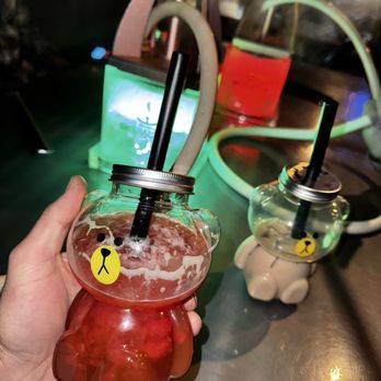 Boba Bear - Double Apple & White Gummy Hookah Watermelon green tea and Milk Tea - Hookah Bars Near Me - Rowland Heights, California