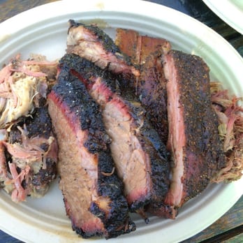 Micklethwait Craft Meats - Enough for 3? Brisket, pork ribs, pulled pork, and pulled goat!!! - Food Trucks Near Me - Austin, Texas