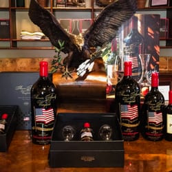 Sherwin Family Vineyards - Downstairs you will find a little game room with their signature bottle on distplay