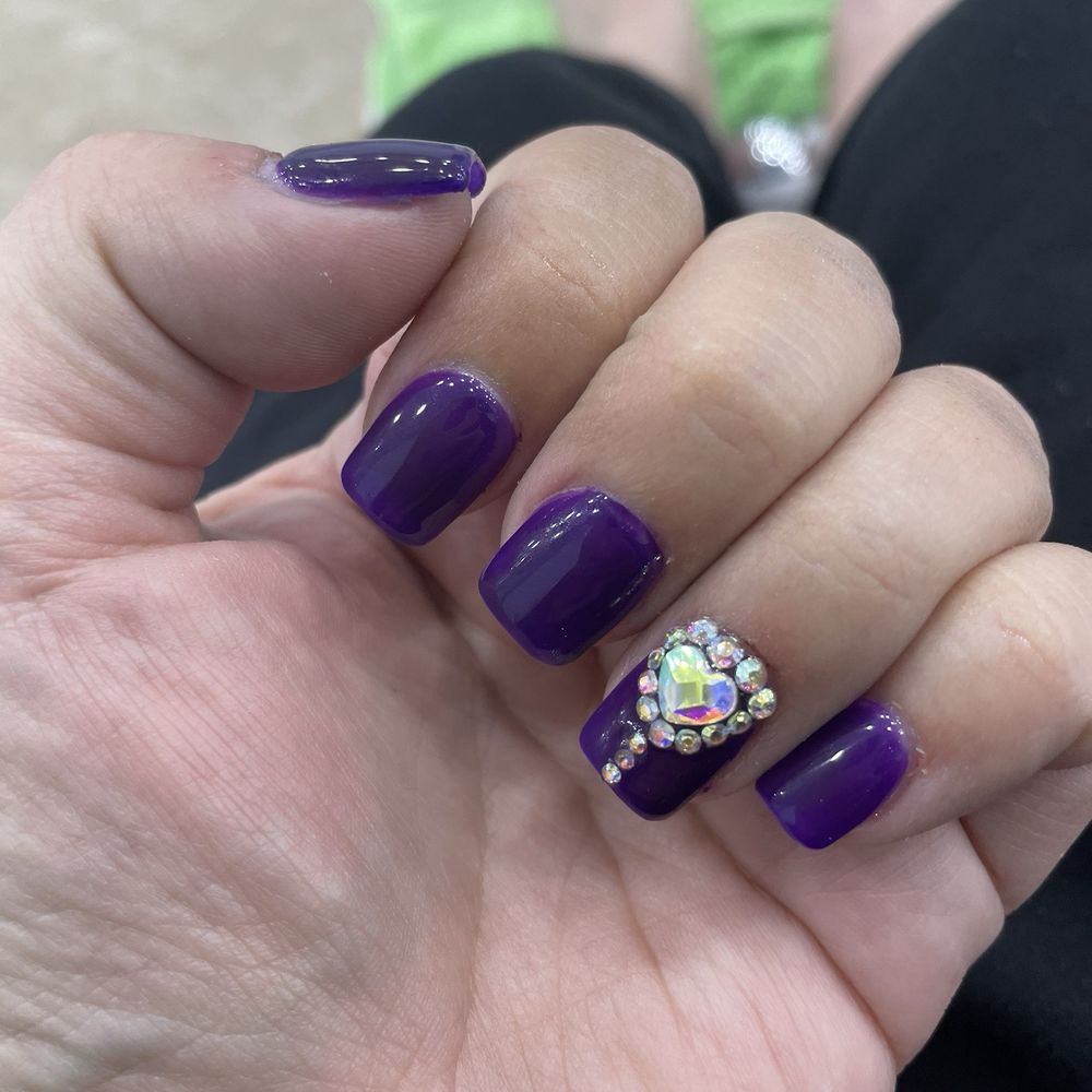 Finesse Nails - John's work! Full set with some rhinestones and I'm so happy with them - Nail Salons Near Me - Tustin, California
