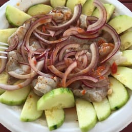 aguachile botana, really good. shrimp is cooked in lemon. customer service is great. and prices are really good!