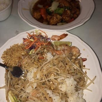 Phad Thai - Pad Thai: shrimp and Orange Chicken - Thai Near Me - Coupeville, Washington