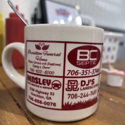 Warren's Cafe - The mugs are hilarious! I love the humor of all the advertisements