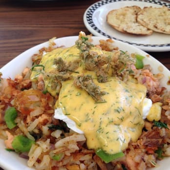 Vickery Cafe - Smoked salmon hash with dill hollandaise. - American Near Me - Fort Worth, Texas Vickery Cafe - Smoked salmon hash with dill hollandaise. - American Near Me - Fort Worth, Texas