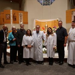 St John the Evangelist - RCIA class with instructors and Father Gregg