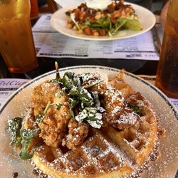 The Art Cliff Diner - Fried chicken and waffles with hot honey. So good!