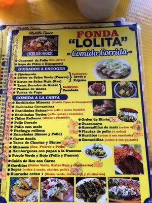 Menu photo 3 Fonda Lolita Guanajuato, GUA Menu photo 3 Fonda Lolita Guanajuato, GUA
