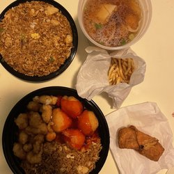 Canton Chinese Food - Combo #7, Chicken Fried Rice and Large Wonton Soup