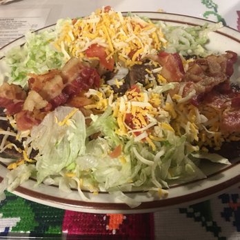 La Paws Restaurant - Bacon burger with no bun and "side salad" - Mexican Near Me - Big Bear City, California