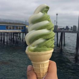 Matcha Green Tea & Vanilla ice cream cone Matcha Green Tea & Vanilla ice cream cone