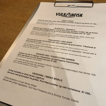 Vulkanfisk Sjømatbar - Menu - Seafood Near Me - Oslo, 03 Vulkanfisk Sjømatbar - Menu - Seafood Near Me - Oslo, 03