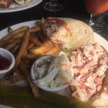 Captain Jake's - Lobster roll with crab and shrimp wrap. Split our lunches up - Seafood Near Me - Newburgh, New York Captain Jake's - Lobster roll with crab and shrimp wrap. Split our lunches up - Seafood Near Me - Newburgh, New York