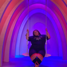 Changing color swing exhibit Changing color swing exhibit