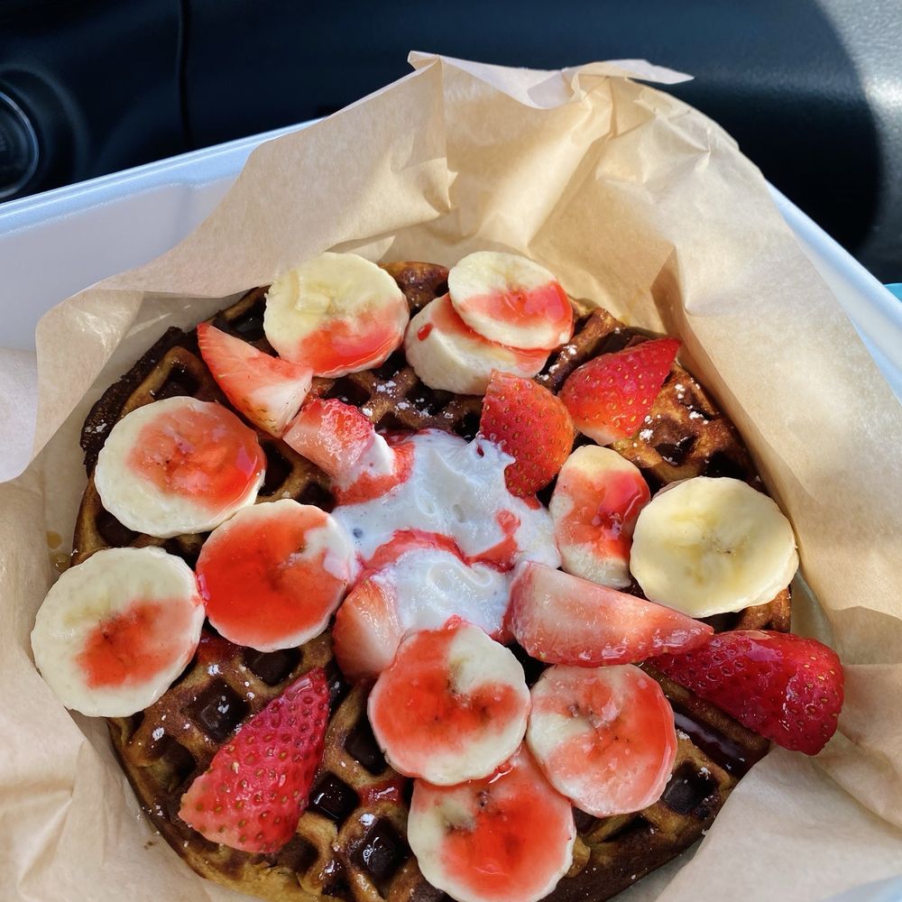 My Happy Place - strawberry banana protein waffle - Juice Bars & Smoothies Near Me - Fairfield, California My Happy Place - strawberry banana protein waffle - Juice Bars & Smoothies Near Me - Fairfield, California