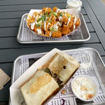 OMG! Burger - Pearland - Cheesy Tots Omg Grill Spicy Chicken Wrap - Burgers Near Me - Pearland, Texas