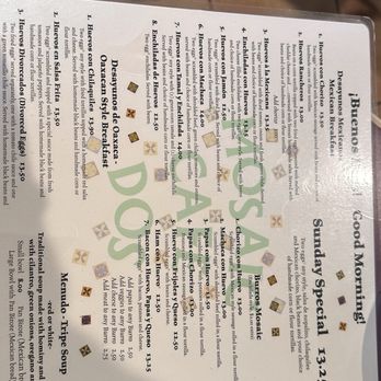 Mosaic Cafe Dos - Menu - Mexican Near Me - Tucson, Arizona