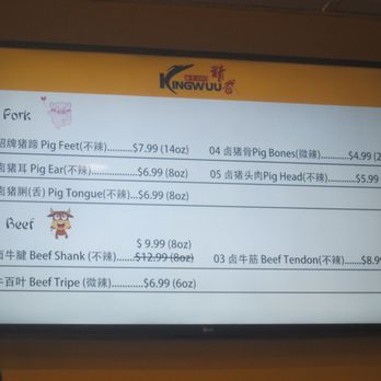 Kingwuu - Menu, pork & beef - Chinese Near Me - San Jose, California