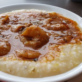 Grain - Shrimp and grits. It's in a teeny tiny bowl! Looks huge in the pic, huh? - Beer Gardens Near Me - Norfolk, Virginia Grain - Shrimp and grits. It's in a teeny tiny bowl! Looks huge in the pic, huh? - Beer Gardens Near Me - Norfolk, Virginia