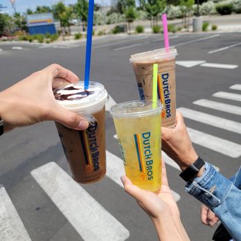 Dutch Bros Coffee - I got cold brew with sugar, passion fruit and mocha freeze - Juice Bars & Smoothies Near Me - Kingsburg, California