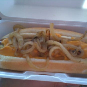 Fab Hot Dogs - bacon, cheese and onion dog - Hot Dogs Near Me - Reseda, California