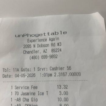 unPhogettable - Automatic gratuity. - Vietnamese Near Me - Chandler, Arizona unPhogettable - Automatic gratuity. - Vietnamese Near Me - Chandler, Arizona