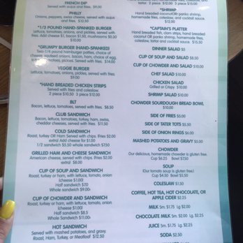 Grumpy's Cafe - Menu - Desserts Near Me - Rockaway Beach, Oregon