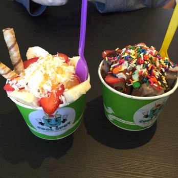 Cool Spot - Strawberry on the left and chocolate peanut butter on the right. - Ice Cream & Frozen Yogurt Near Me - Boynton Beach, Florida Cool Spot - Strawberry on the left and chocolate peanut butter on the right. - Ice Cream & Frozen Yogurt Near Me - Boynton Beach, Florida