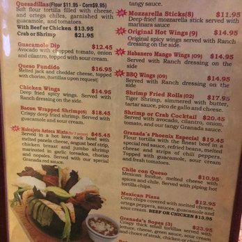 The Granada Restaurant - Menu - Mexican Near Me - Burbank, California