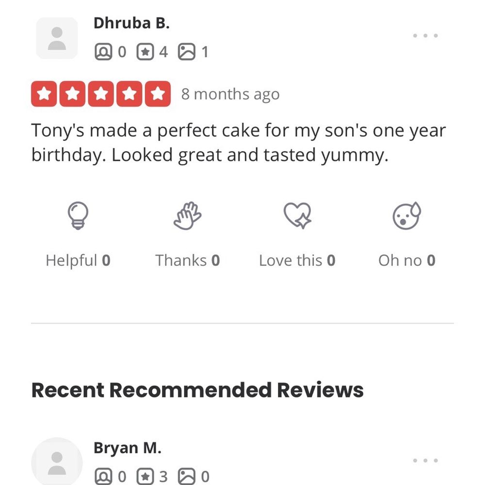 Tony's Cakes - Old review - Bakeries Near Me - Vallejo, California Tony's Cakes - Old review - Bakeries Near Me - Vallejo, California