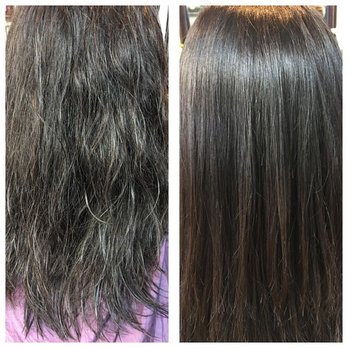 The Line Hair - Before and after of the Japanese straight perm! - Hair Stylists Near Me - Plano, Texas The Line Hair - Before and after of the Japanese straight perm! - Hair Stylists Near Me - Plano, Texas