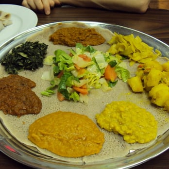 Keren Restaurant - Vegetarian platter (all vegan!) Lentils, greens, cabbage, potatoes, salad - Ethiopian Near Me - Washington, DC, District of Columbia Keren Restaurant - Vegetarian platter (all vegan!) Lentils, greens, cabbage, potatoes, salad - Ethiopian Near Me - Washington, DC, District of Columbia