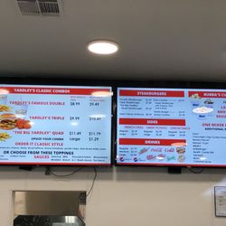 Yardley's Steakburgers - Menu