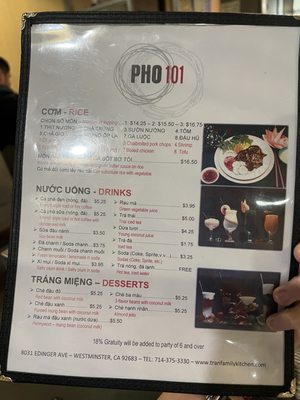 Menu photo 2 Pho 101 Westminster, CA Menu photo 2 Pho 101 Westminster, CA