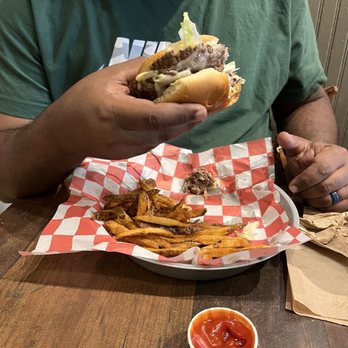 Burgerworx - Double with fries, amazing! - Burgers Near Me - Asheville, North Carolina