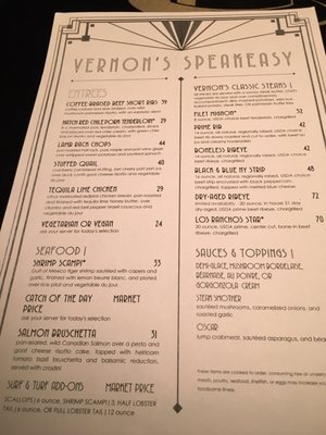 Menu photo 8 Vernon's Speakeasy Los Ranchos, NM Menu photo 8 Vernon's Speakeasy Los Ranchos, NM