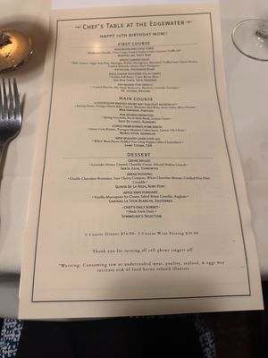 Menu photo 1 Chef's Table At the Edgewater Winter Garden, FL Menu photo 1 Chef's Table At the Edgewater Winter Garden, FL