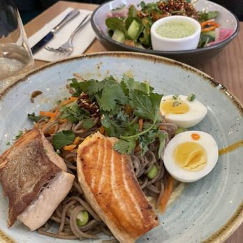 Two Hands - Salmon noodle bowl - Breakfast & Brunch Near Me - New York, New York Two Hands - Salmon noodle bowl - Breakfast & Brunch Near Me - New York, New York