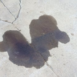 Care - The oil that dripped from my Jeep after I took it to CARE Inc. It didn't leak until I had them change my oil.