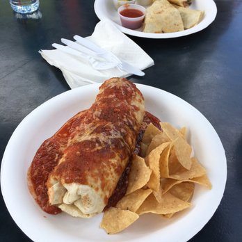 Baja Chalupa's - Chicken burrito smothered (bottom) & Pork quesadilla (top) - Mexican Near Me - Koloa, Hawaii