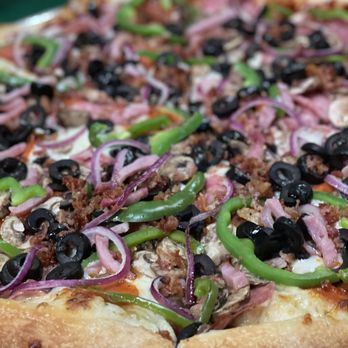 Pizza Factory - Half white/red sauce combo - Pizza Near Me - Loomis, California