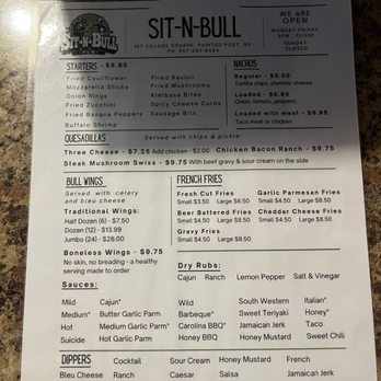 Sit-N-Bull Pub - Menu - Pubs Near Me - Painted Post, New York