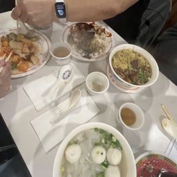 Sweet and Sour Pork (terrible) Duck and BBQ (the worst) Wonton Soup (tough meat) Fish Ball Soup (had hair??) Sweet and Sour Pork (terrible) Duck and BBQ (the worst) Wonton Soup (tough meat) Fish Ball Soup (had hair??)