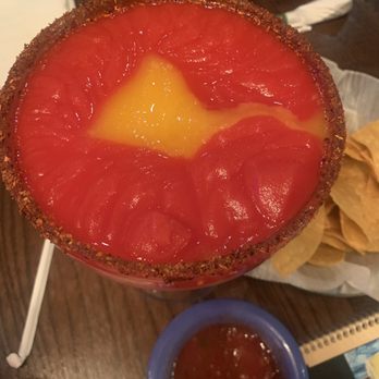 Mexicali Fresh - Strawberry, mango margarita with a Tajin rim - Mexican Near Me - Savannah, Georgia