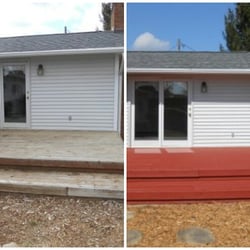 J & M Commercial Painting - We power washed this home/deck and stained the deck.