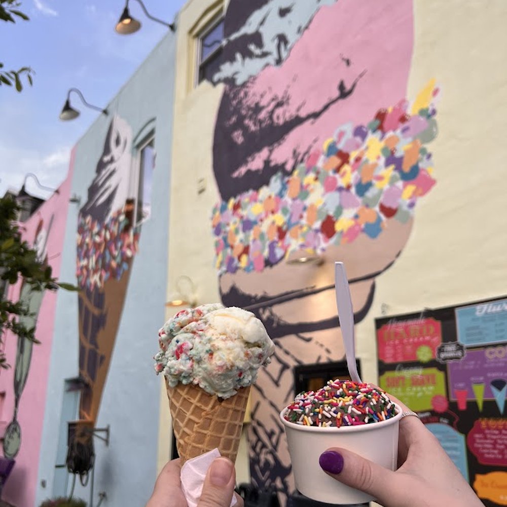 Bmore Licks - Single scoop birthday cake on waffle cone and single scoop Razz a Tazz with sprinkles in a bowl - Ice Cream & Frozen Yogurt Near Me - Baltimore, Maryland Bmore Licks - Single scoop birthday cake on waffle cone and single scoop Razz a Tazz with sprinkles in a bowl - Ice Cream & Frozen Yogurt Near Me - Baltimore, Maryland