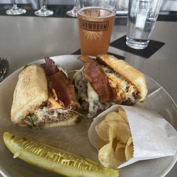 Showroom - Ordered the Cheesesteak, added Arugula, spicy aioli and bacon. Definitely Delicious! - New American Near Me - Frederick, Maryland Showroom - Ordered the Cheesesteak, added Arugula, spicy aioli and bacon. Definitely Delicious! - New American Near Me - Frederick, Maryland