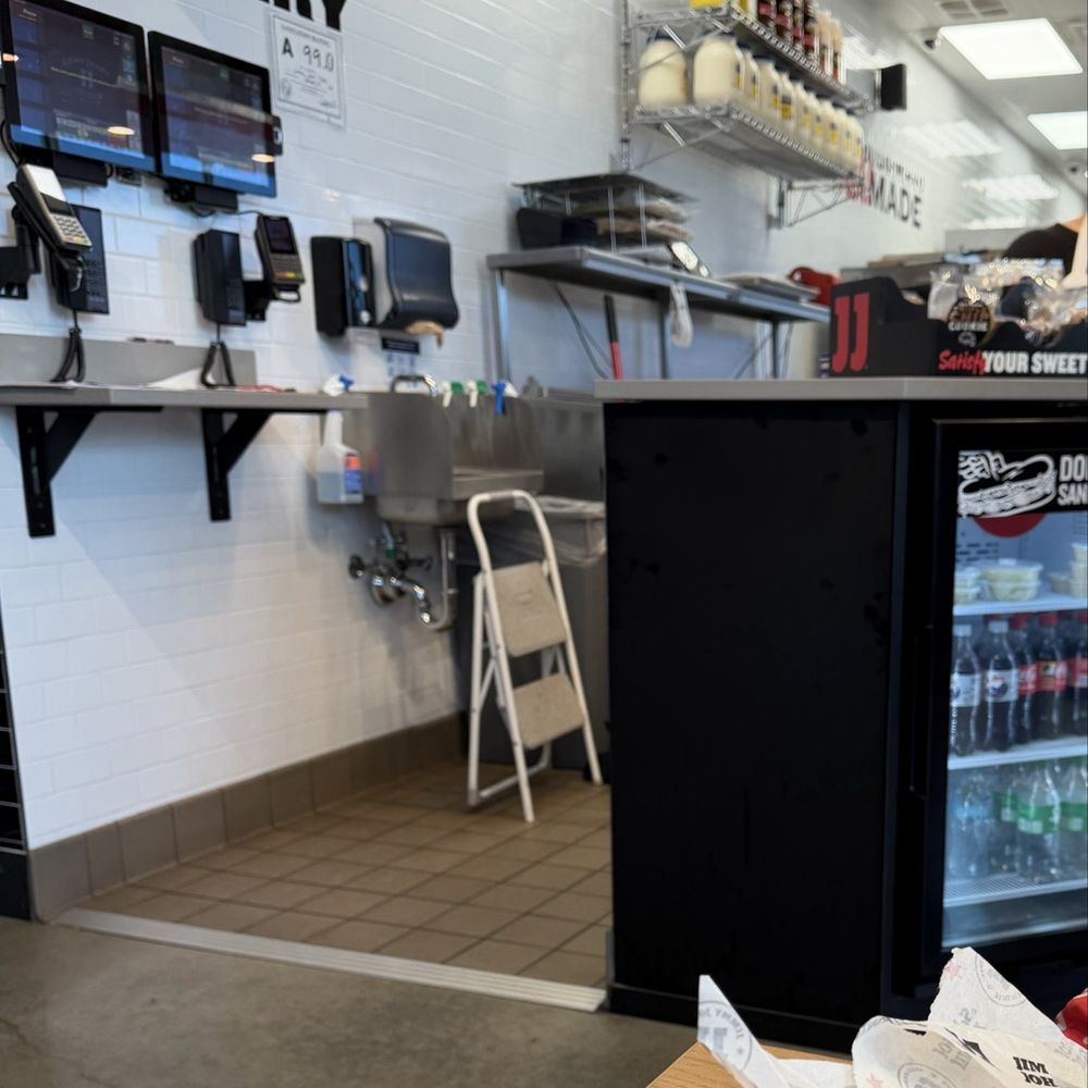 Jimmy Johns - This is how close the counter is where inconsiderate employee came to and where we were sitting! - Sandwiches Near Me - Wake Forest, North Carolina Jimmy Johns - This is how close the counter is where inconsiderate employee came to and where we were sitting! - Sandwiches Near Me - Wake Forest, North Carolina