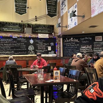 Quarter Celtic Brewpub - Dining room and wall menu - Brewpubs Near Me - Albuquerque, New Mexico