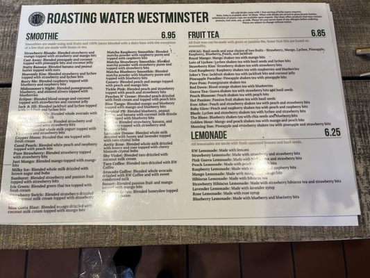 Menu photo 4 Roasting Water Westminster, CA